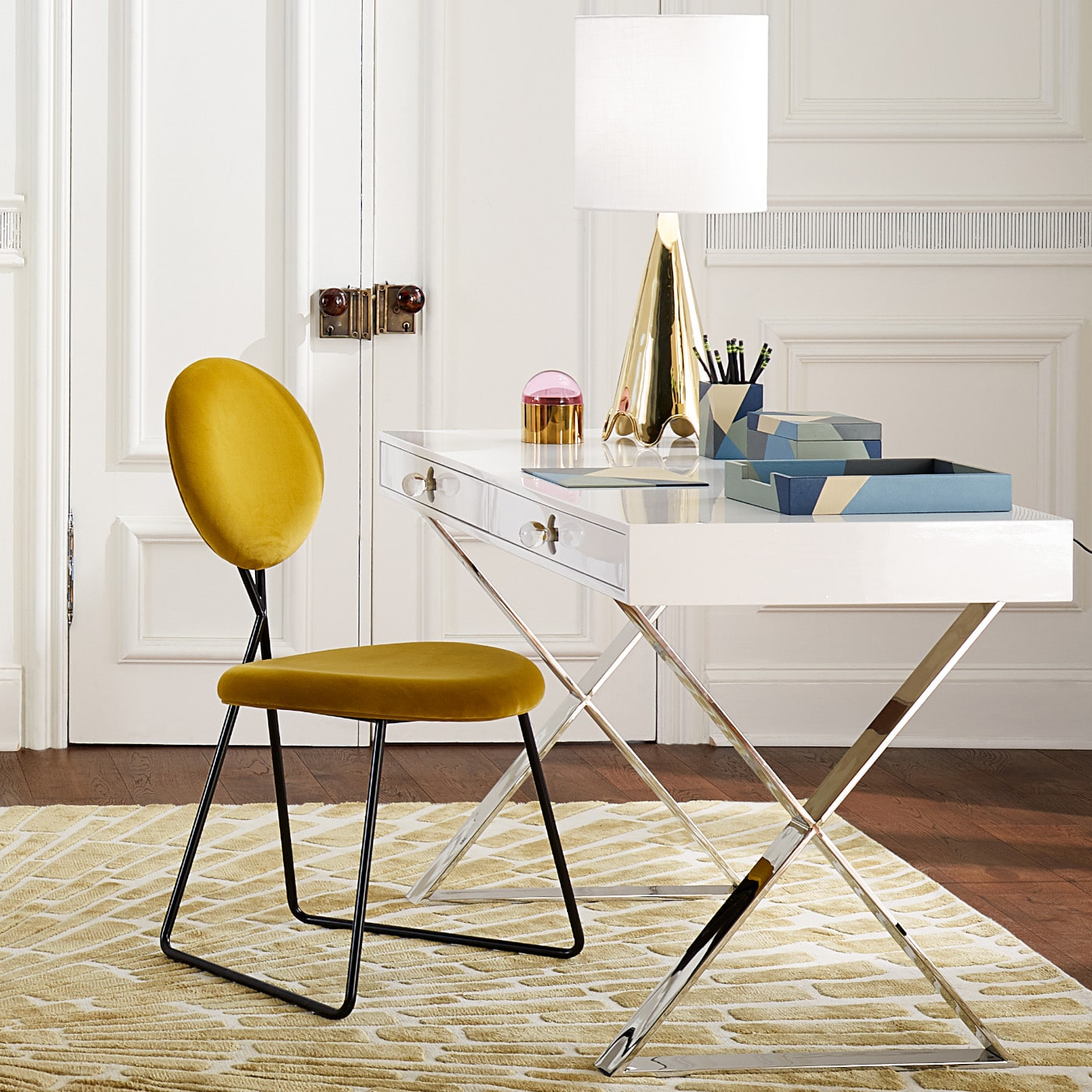 Modern Channing Desk - Stylish Home Office Writing Desk with Storage | Perfect for Small Spaces, Dorm Rooms & Home Offices