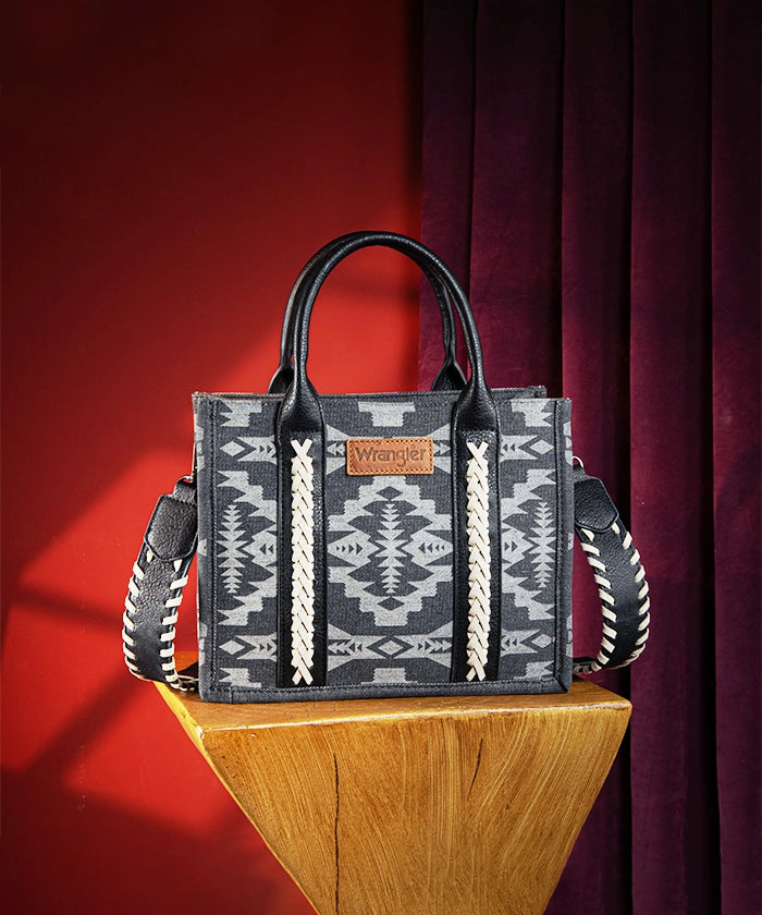 Wrangler Aztec Print Tote Bag Set - Stylish & Durable Cotton Tote Bags for Women - Perfect for Shopping, Beach, Travel & Everyday Use