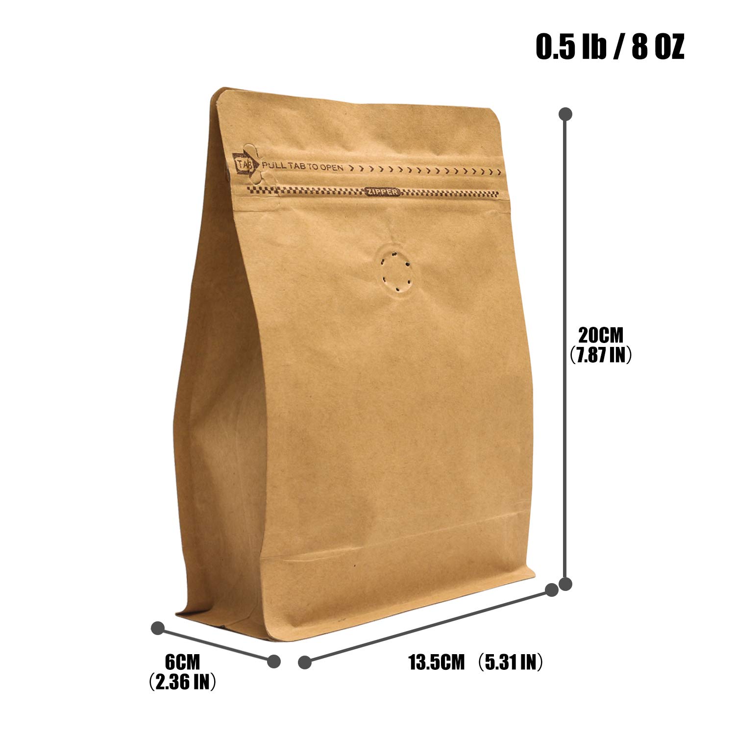 Premium 8oz Kraft Paper Coffee Bags with One-Way Valve - Ideal for Home Cold Brew, Fresh Roast Storage & Coffee Gifting (Pack of 30, Empty Bags) | Perfect for DIY Coffee Enthusiasts & Small Coffee Businesses