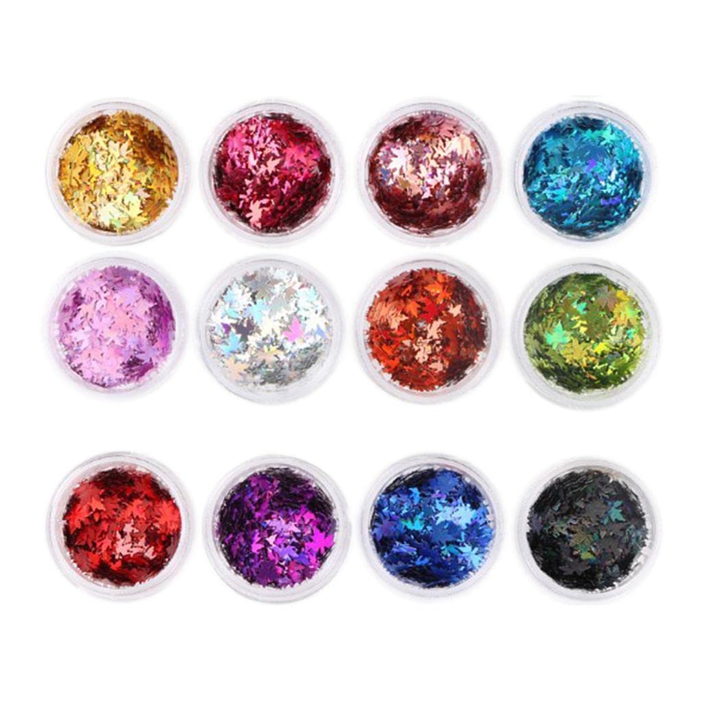 12 Colors Nail Glitter Sequins for Nail Art DIY - Salon & Home Manicure Decor - Perfect for Party, Wedding, and Holiday Nail Designs