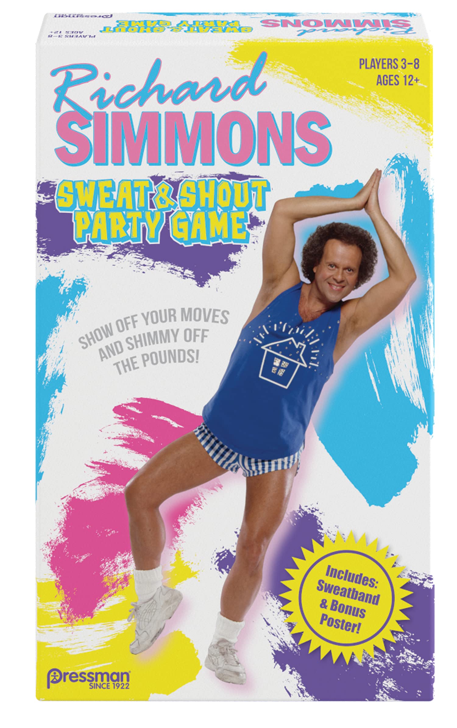 Pressman Richard Simmons: Sweat & Shout Party Game - Show Off Your Moves & Shimmy Off The Pounds - Fun Fitness Game for Family Gatherings & Dance Parties