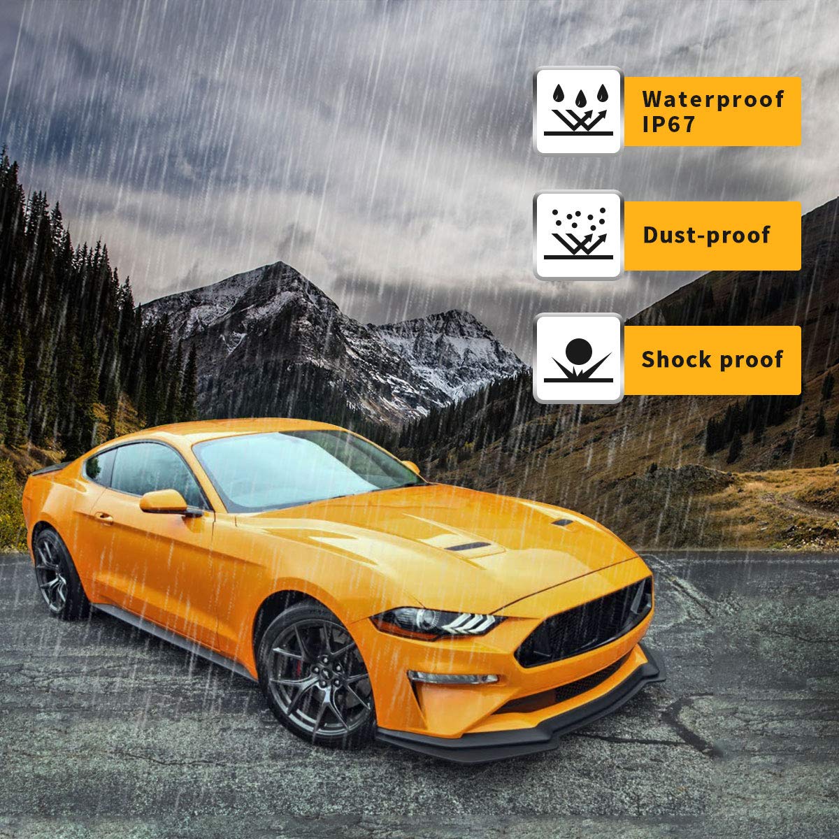 VLAND LED Headlights for Ford Mustang 2018-2020 - Projector Front Light Assembly with Dual Beam Lens (Driver & Passenger Side) | High-Performance Lighting Upgrade for Night Driving & Car Shows