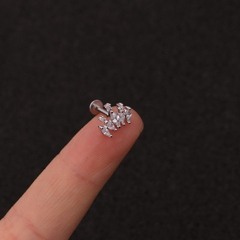 16G Flat Back Tiny Stud Labret Earrings for Lip, Nose, or Cartilage Piercing | Hypoallergenic Surgical Steel Jewelry | HSPJ218 - Perfect for Daily Wear, Parties, and Gifting