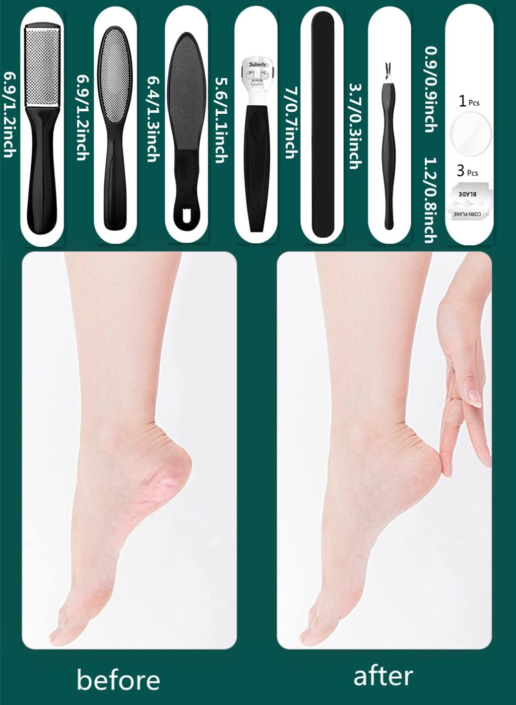 Premium 8-in-1 Pedicure Kit for Men & Women - Callus Remover, Foot File, Dead Skin Scraper & Complete Foot Care Set - Perfect for Home Spa, Salon Treatments & DIY Foot Care Routines
