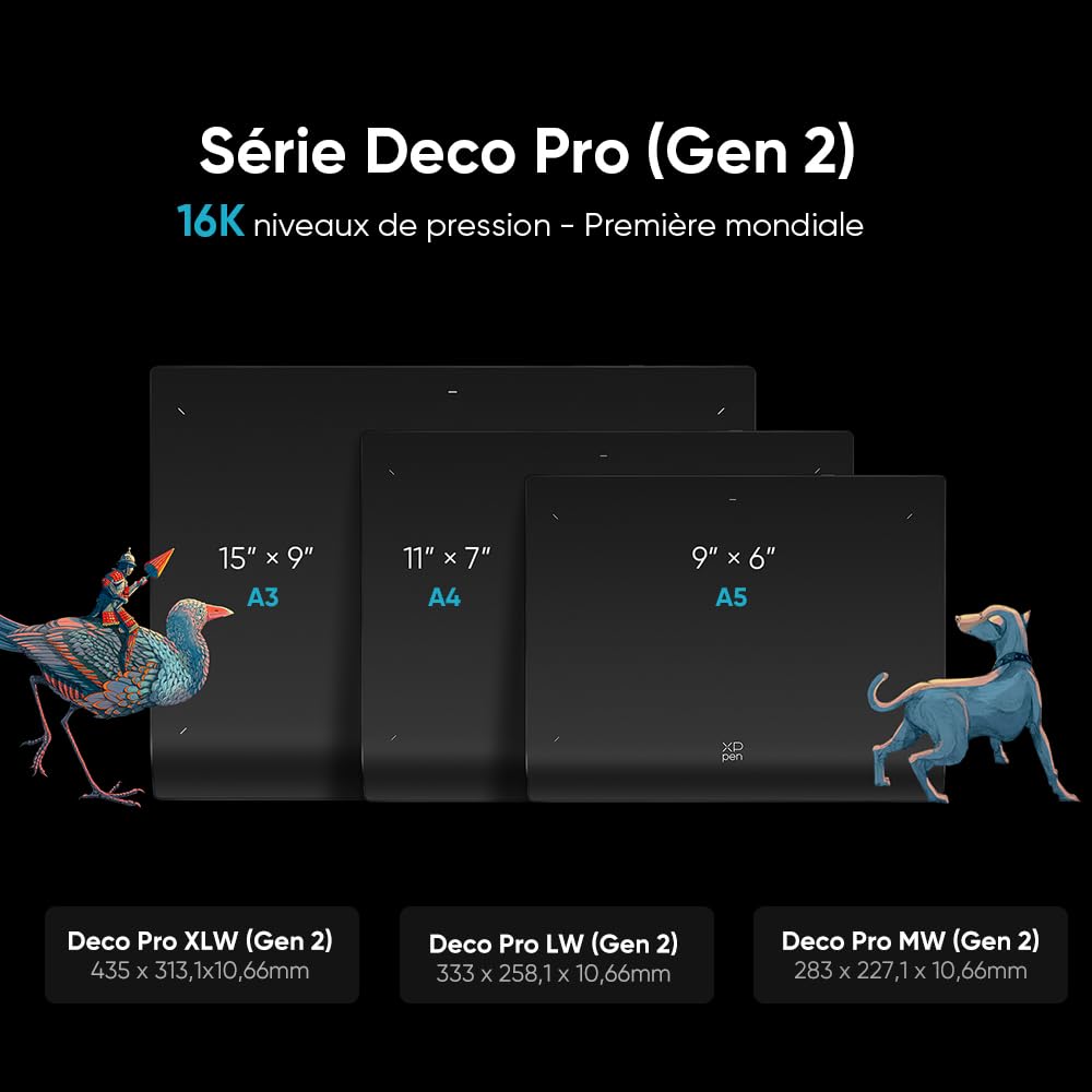 XP-PEN Deco Pro MW (Gen 2) Wireless Drawing Tablet with Bluetooth 5.0, 16K Pressure Sensitivity Stylus - Compatible with Windows, MacOS 10.10+, Chrome OS, Android 10.0+, Linux - Perfect for Digital Art, Graphic Design, Online Teaching & Remote Work