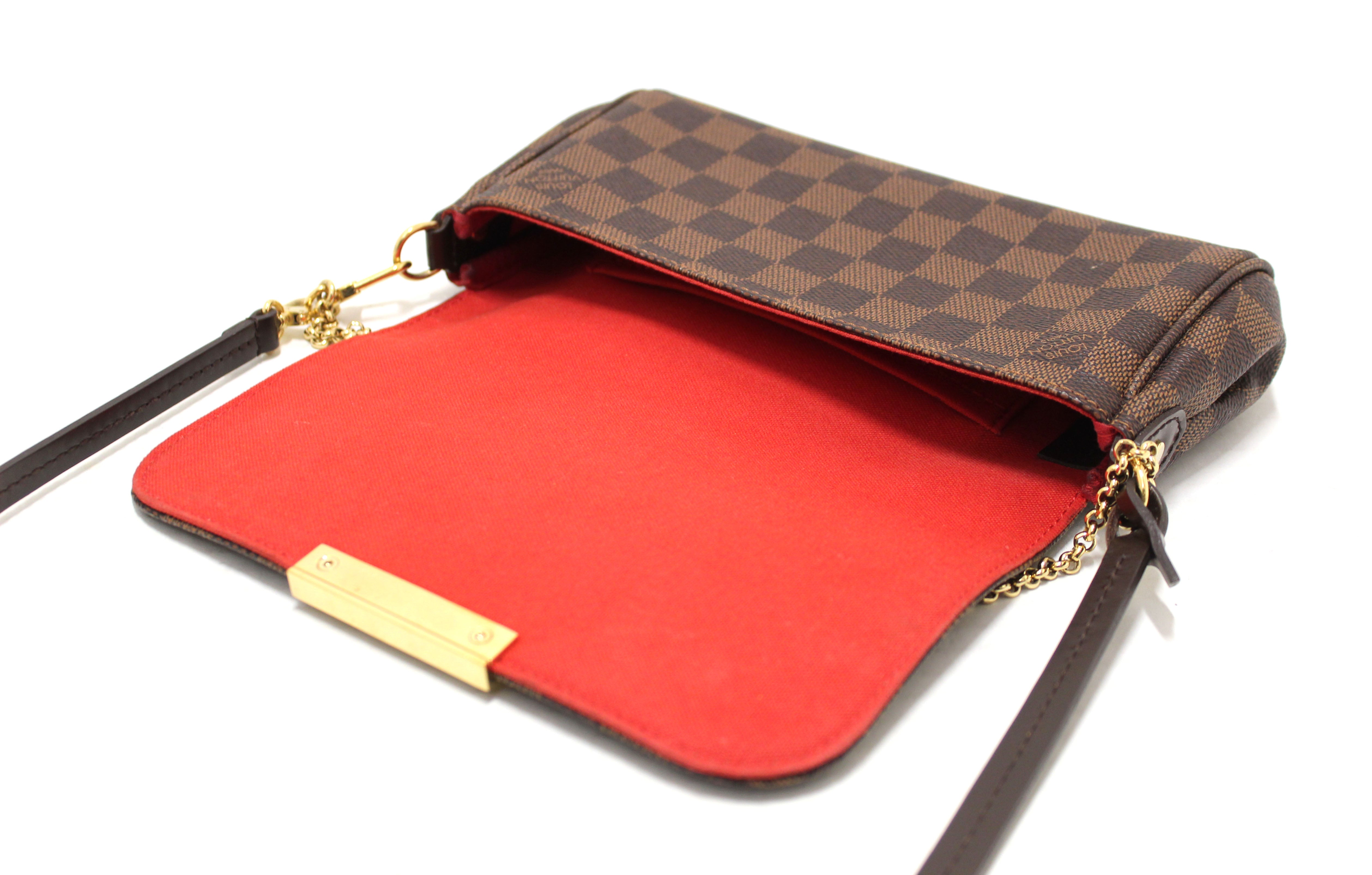 Authentic Louis Vuitton Damier Ebene Favorite PM Crossbody Bag - Luxury Designer Handbag for Women, Perfect for Work, Travel & Everyday Use