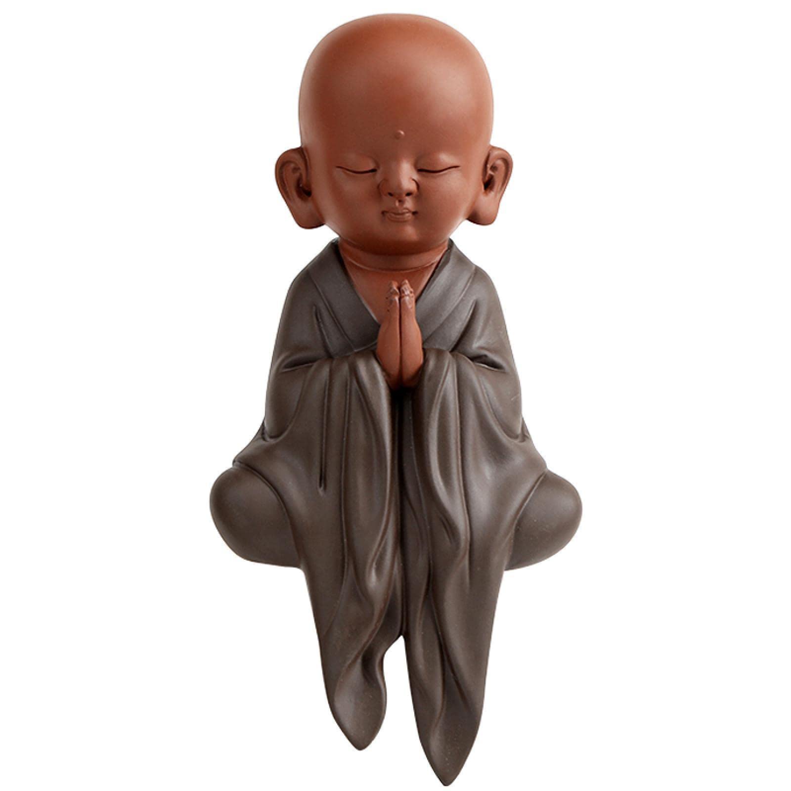 DEKIKA Handmade Modern Ceramic Zen Monk Figurine - Collectible Buddha Statue, Zisha Tea Pet & Home Decor for Meditation Spaces, Living Room, Office Desk - Unique Gift for Tea Lovers & Spiritual Decor