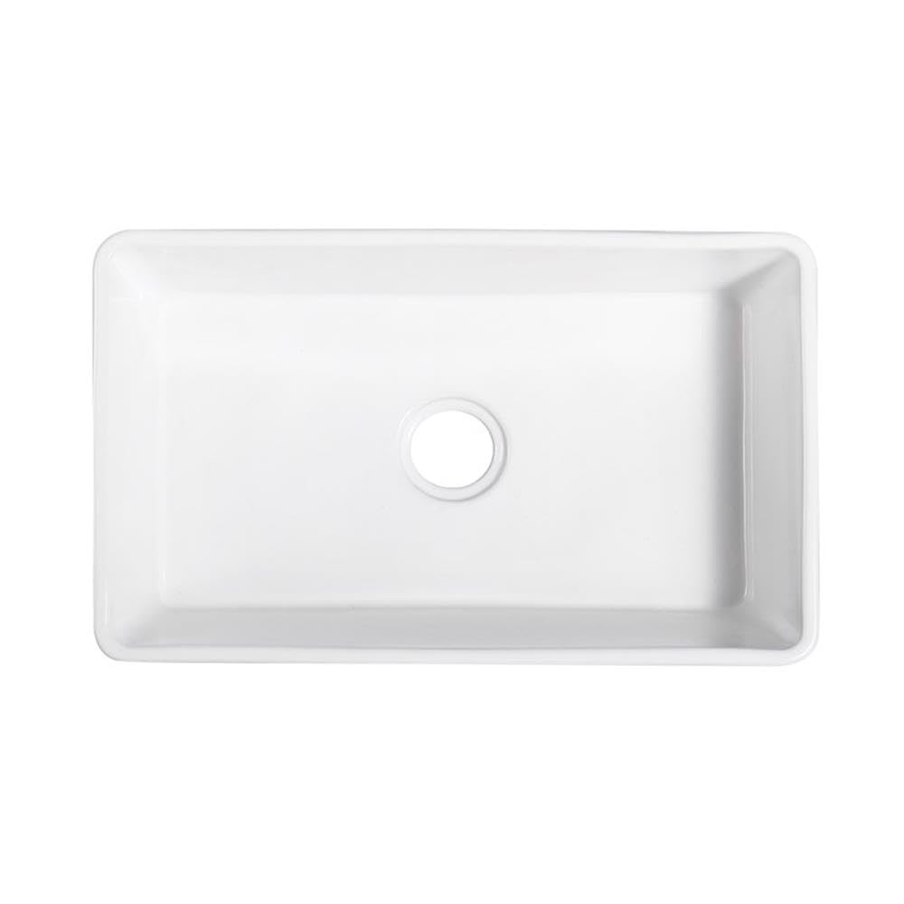 White Ceramic 30-inch Single Bowl Farmhouse Apron Kitchen Sink - Durable & Stylish for Modern Farmhouse, Rustic, and Country Style Kitchens - Perfect for Washing Dishes, Food Prep, and Decorating Your Dream Kitchen