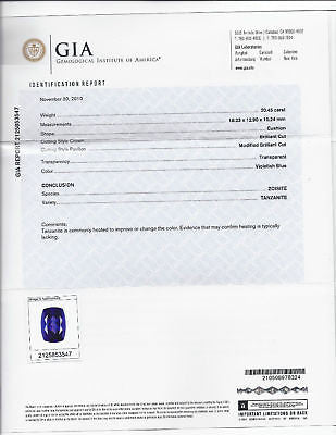18KT GIA Certified 22.95 Carat Natural Tanzanite & Diamond Engagement Ring - Custom Mounted in 18K Gold - Perfect for Wedding, Anniversary & Special Occasion Gifts