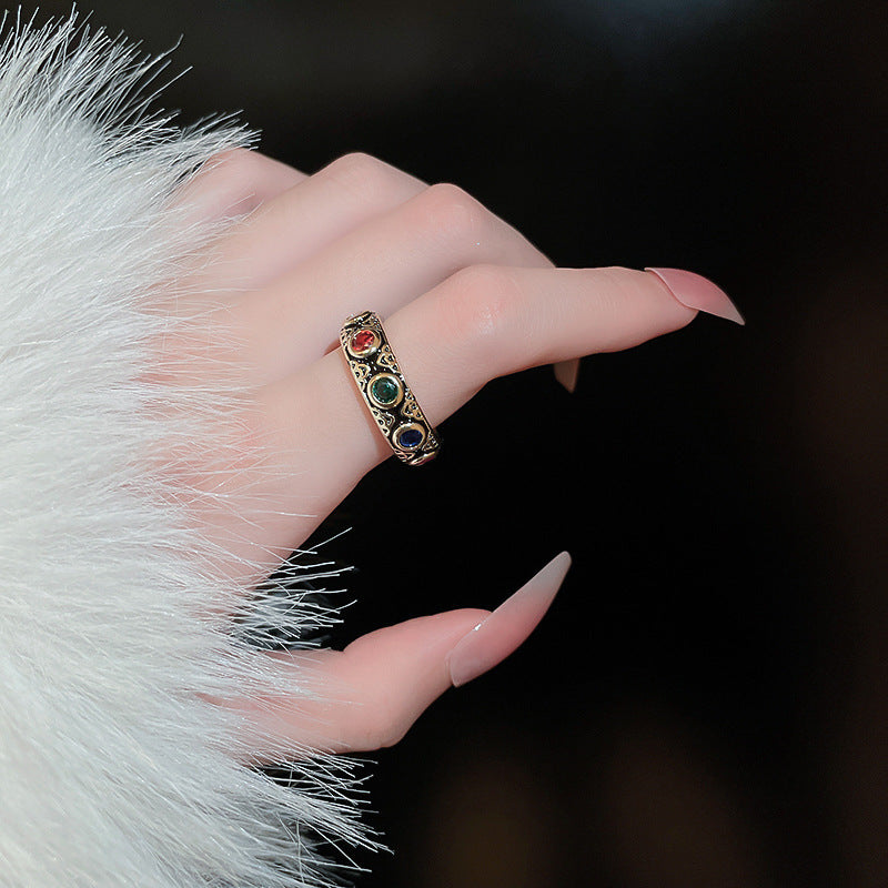 Evil Eye Bohemian Enamel Thumb Ring for Women | Turkish Nazar Boncuk Jewelry | Protection Charm for Good Luck & Positive Energy | Perfect for Boho Fashion, Spiritual Healing & Gift Giving