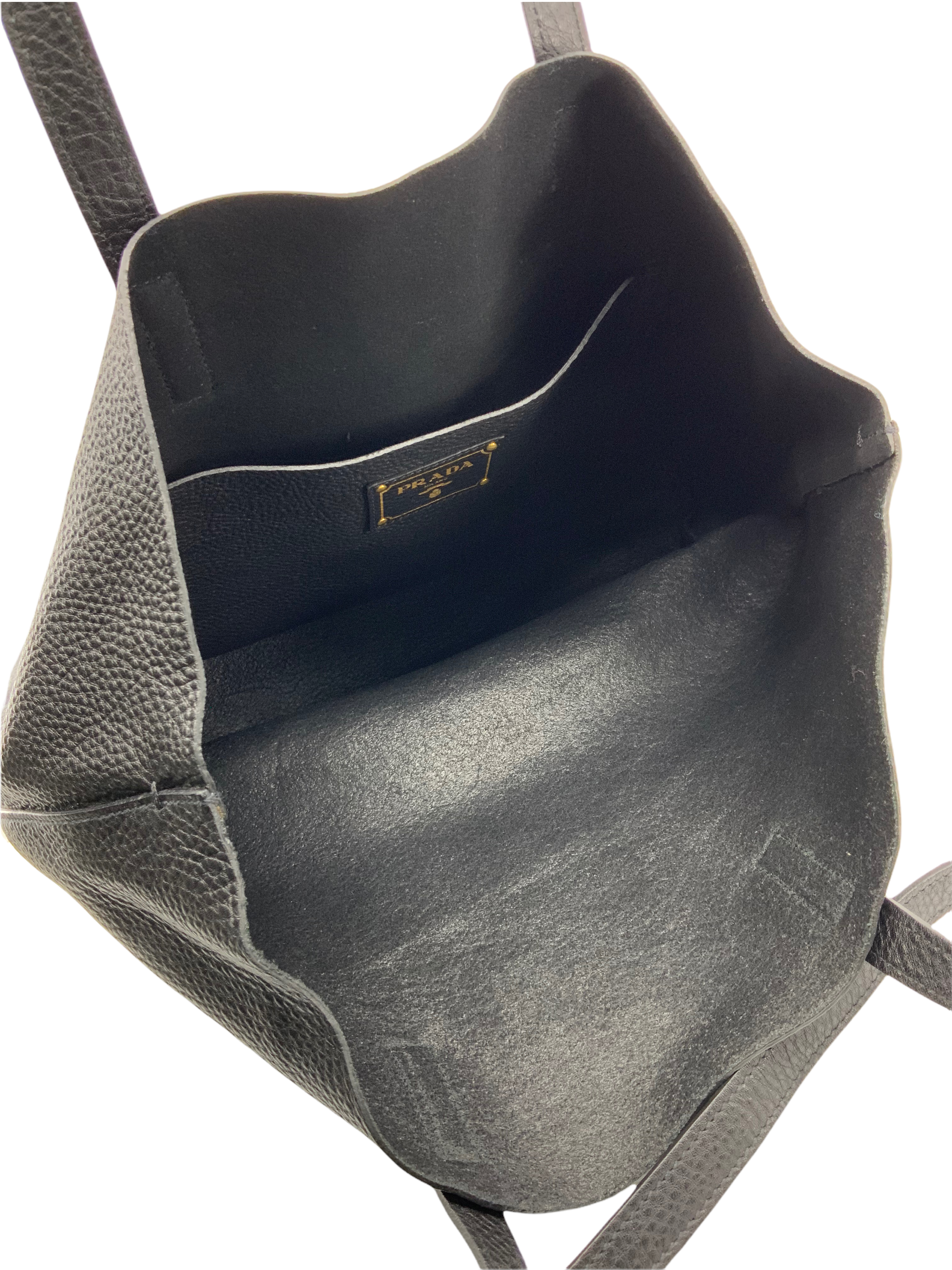 Prada Vitello Daino Large Open Tote Bag - Genuine Leather Luxury Handbag for Women, Perfect for Work, Travel & Everyday Use
