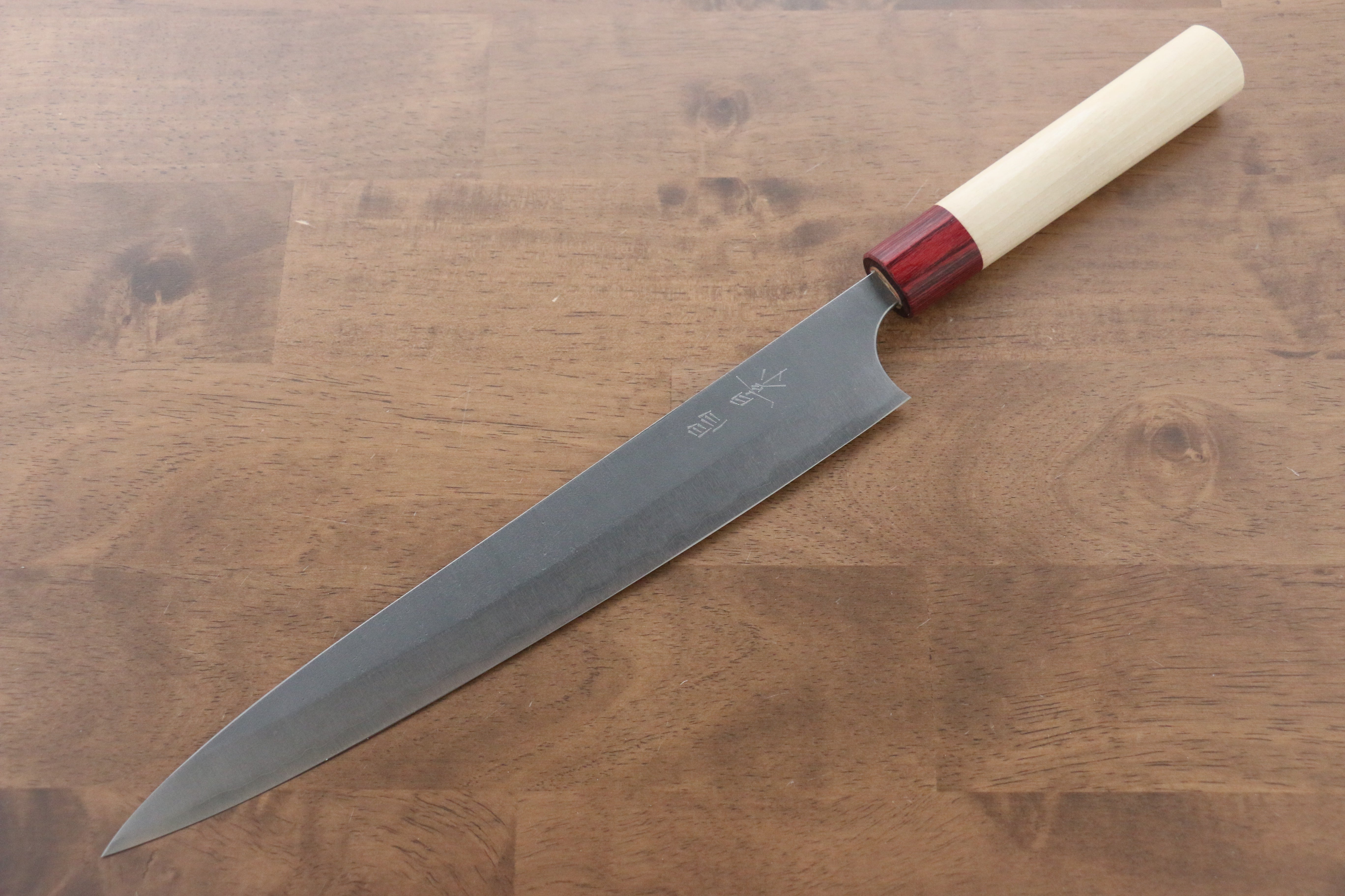 Masakage Yuki White Steel No.2 Nashiji Sujihiki 270mm Japanese Slicing Knife with Magnolia Wood Handle - Perfect for Sushi, Sashimi & Meat Carving