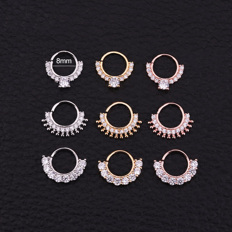 18K Rose Gold Indian Nose Ring Hoop Earring - 20G Piercing Jewelry for Women | ER8509 | Perfect for Festivals, Weddings & Boho Fashion