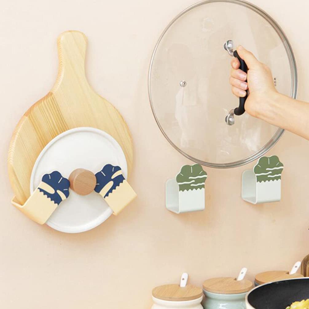 Cabilock 6-Piece Wall Mounted Pot Lid Rack Organizer - Space Saving Kitchen Storage Hooks for Pans, Cutting Boards & Cookware Lids - Perfect for Small Kitchens & Pantry Organization