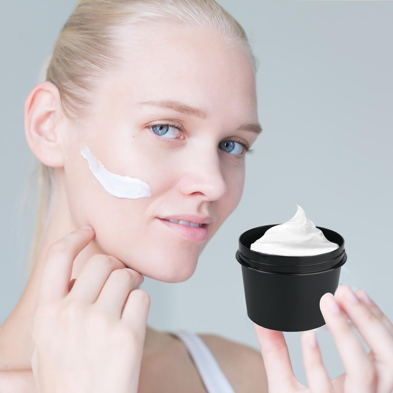 **TSA Approved 9-Pack 3.4oz Leak-Proof Travel Toiletry Containers – Wide-Mouth Plastic Cream Jars with Lids for Makeup, Face Cream & Cosmetics (Black) – Perfect for Air Travel, Gym & On-the-Go Essentials**