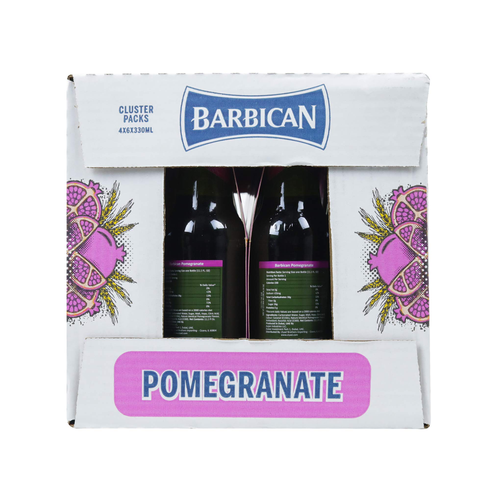 Barbican Pomegranate Non-Alcoholic Drink - 11.1 fl oz (330ml) Bottles, Pack of 24 - Refreshing Beverage for Parties, Picnics & Healthy Lifestyle