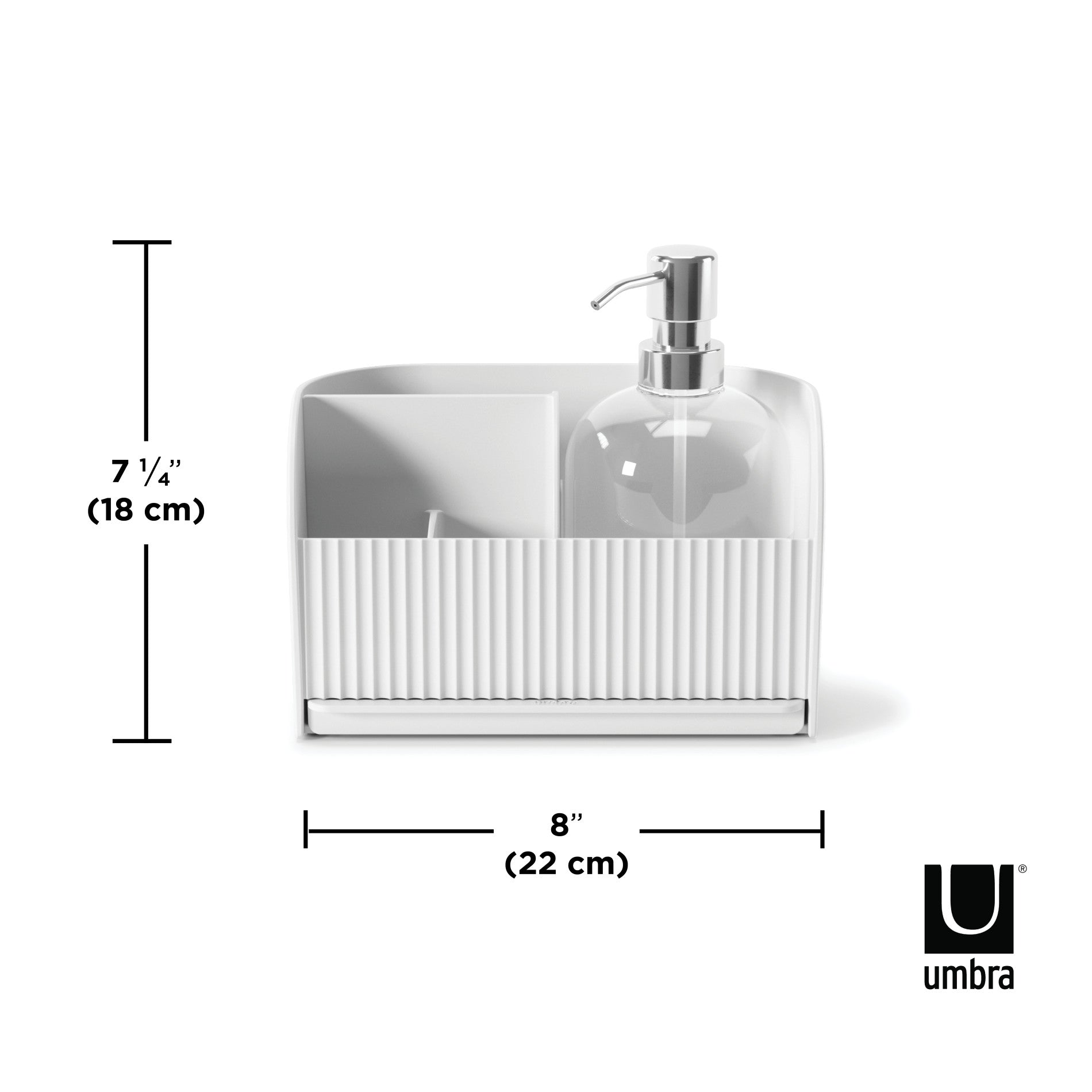 Sling Sink Caddy with Soap Pump - Shower Shelf Organizer for Bathroom, Kitchen & Laundry Room - Perfect for Sponges, Brushes & Cleaning Supplies