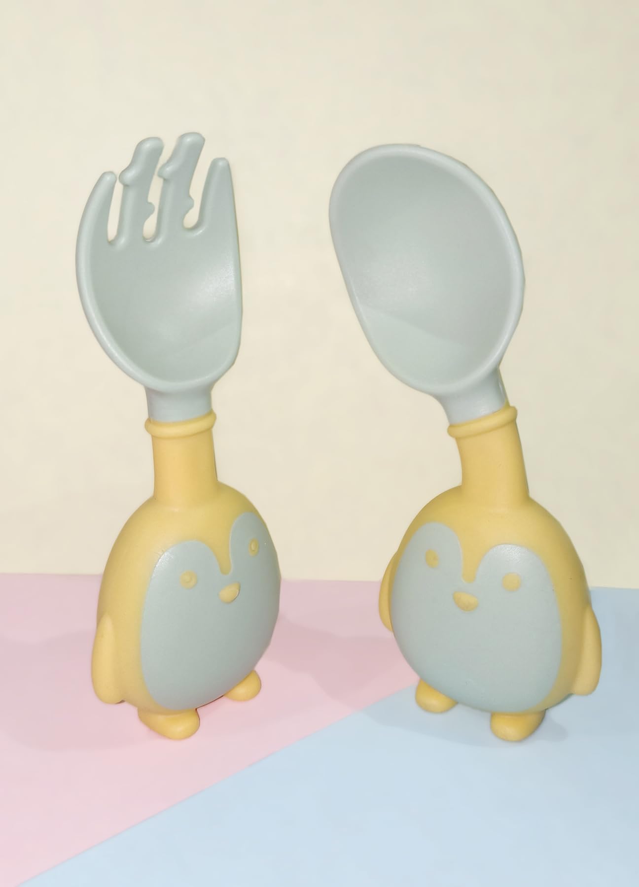 Kritiu Fruits Teether & Spoons Set | BPA-Free Silicone Baby Feeding Utensils | Soft & Safe for 6+ Months | Red Watermelon & Olive Green | Perfect for Baby-Led Weaning, Puree Feeding & Teething Relief