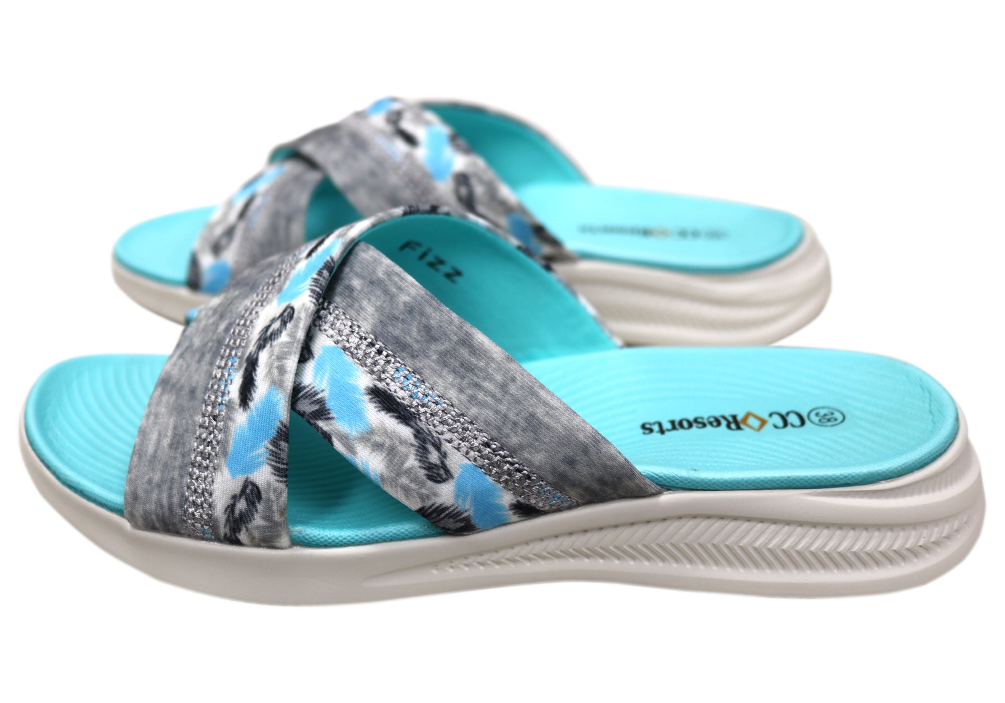 CC Resorts Fizz Women's Comfortable Slides Sandals - Soft Cushioned Slippers for Beach, Pool, Spa & Home Relaxation