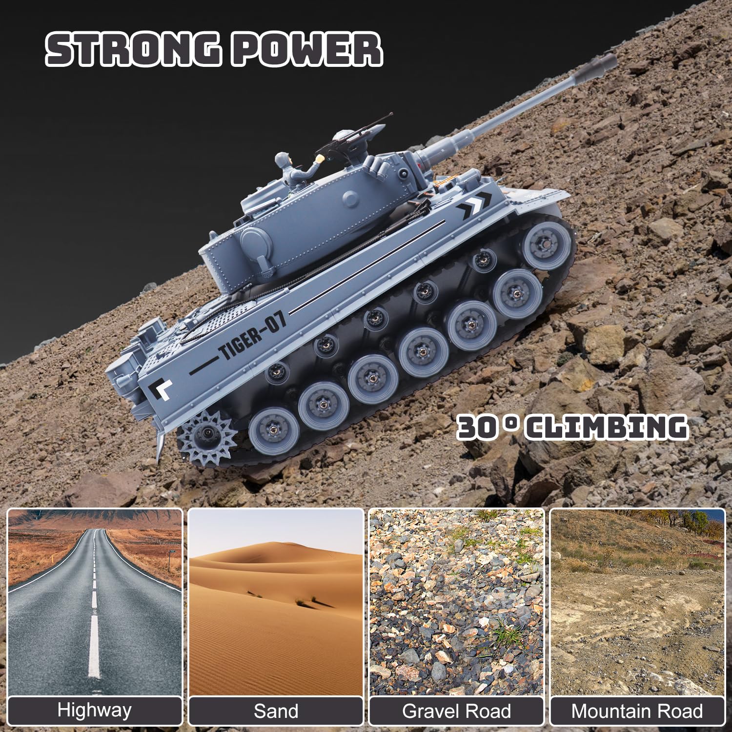 1/18 Scale German Tiger RC Tank - Remote Control Military Toy with BB Shooting, 23 Channels, Lights, Sound & Smoke | Realistic Battle Simulation for Kids & Adults | Perfect for War Games, Collecting & Outdoor Play
