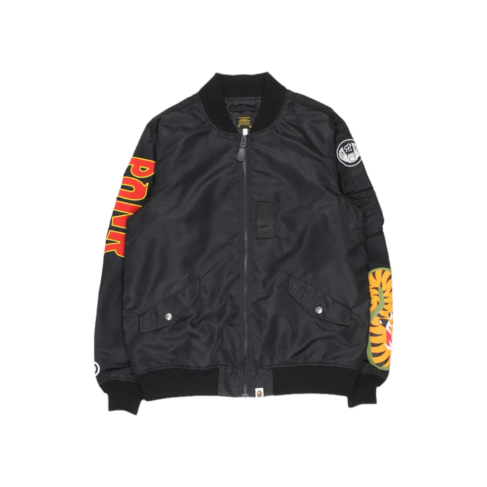 BAPE Black Shark Face Bomber Jacket - Men's Streetwear Fashion for Urban Style & Winter Warmth | Perfect for Casual Outfits, Night Out, and Hip-Hop Fashion