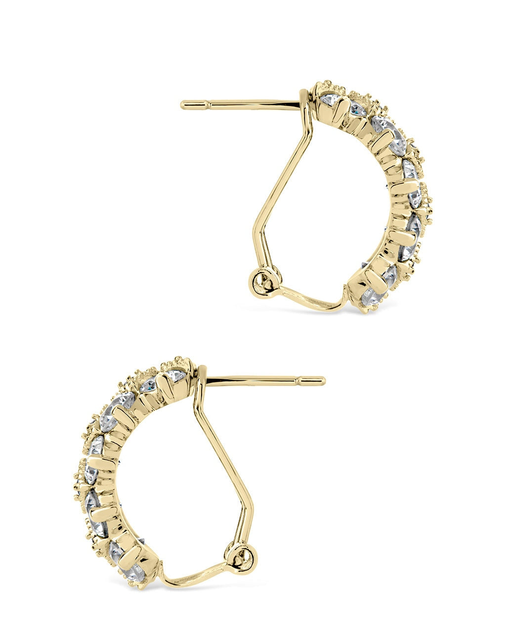 Lena CZ Hoop Earrings for Women - 925 Sterling Silver Cubic Zirconia Hanging Earrings - Perfect for Parties, Weddings & Everyday Wear