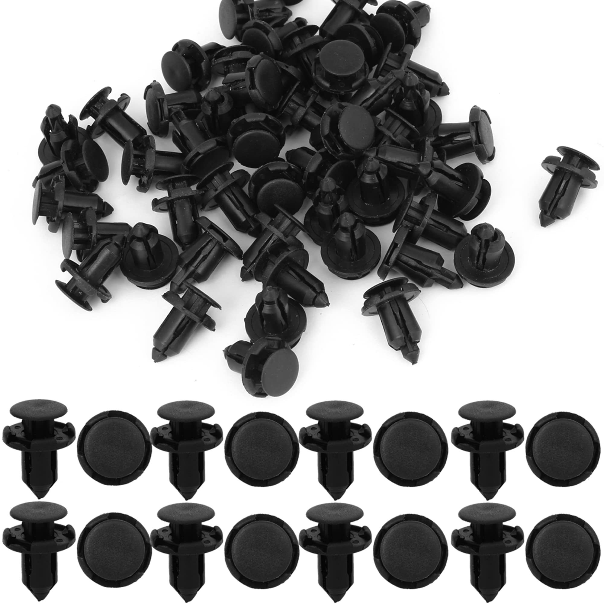 50pcs 9mm Plastic Hole Retainer Clips | Push Rivets Flaps Bumper Fasteners for Honda Civic, Accord, CR-V | Auto Interior Trim & Exterior Panel Repair | DIY Car Maintenance Accessories