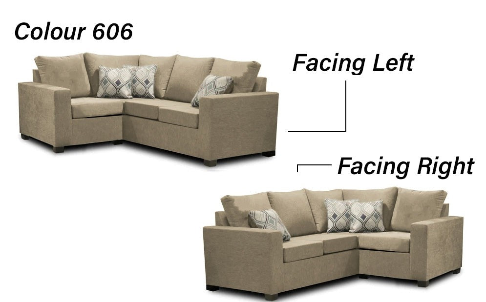 Premium Canadian Made 2x1 Sectional Sofa - LHF/RHF Configurable with 17 Color Options | Modern Living Room Furniture for Small Spaces & Apartments