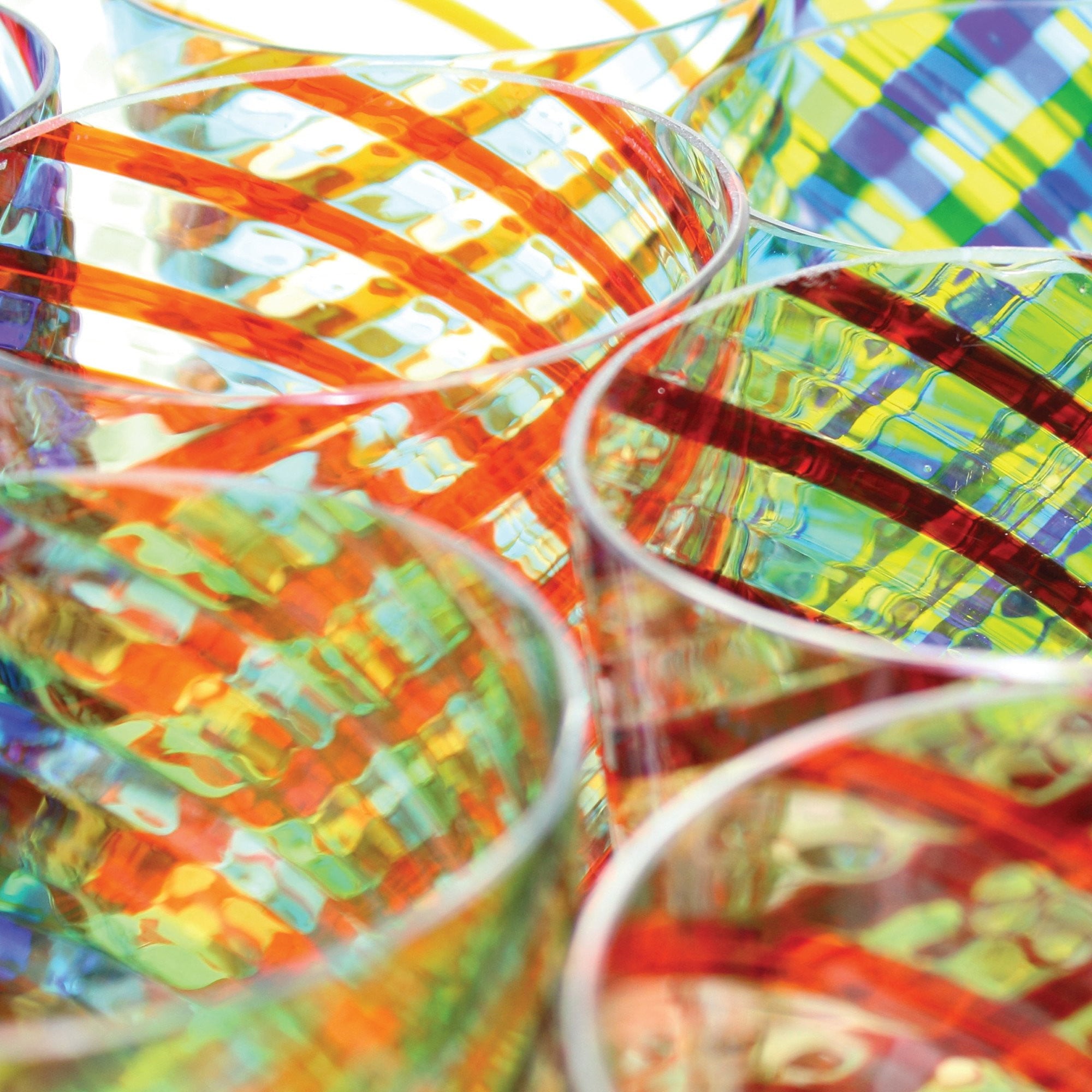 PRE ORDER Set of Six Candy Grey/Clear Glass Tumblers - Perfect for Parties, Weddings & Home Decor