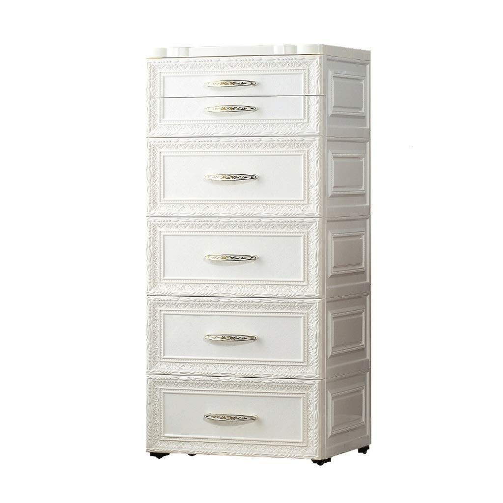 ZHAOSHUNLI 5-Layer Thick Plastic Storage Cabinet - Baby Wardrobe Organizer with Drawers, 32×38×84cm, Ivory White - Perfect for Nursery, Kids' Room & Closet Organization