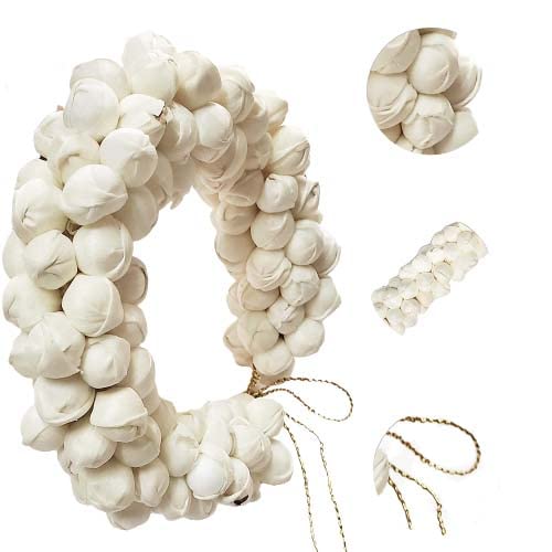 DEXO 2-Piece Artificial Mogra Gajra Hair Bun Bridle Set - White Floral Hair Accessories for Women & Girls | Perfect for Weddings, Parties & Traditional Events