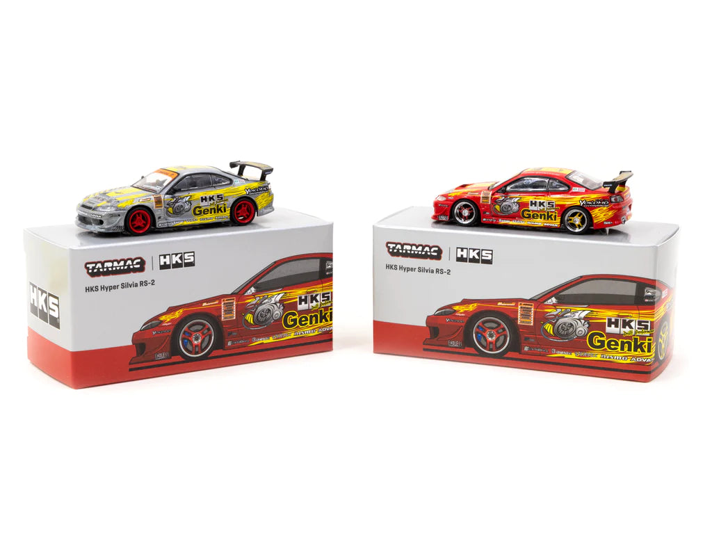 1:64 Nissan Silvia S15 HKS Hyper RS 2 Diecast Model Car by Tarmac Works - Collectible Japanese Tuner Vehicle for Display & Racing Scenes