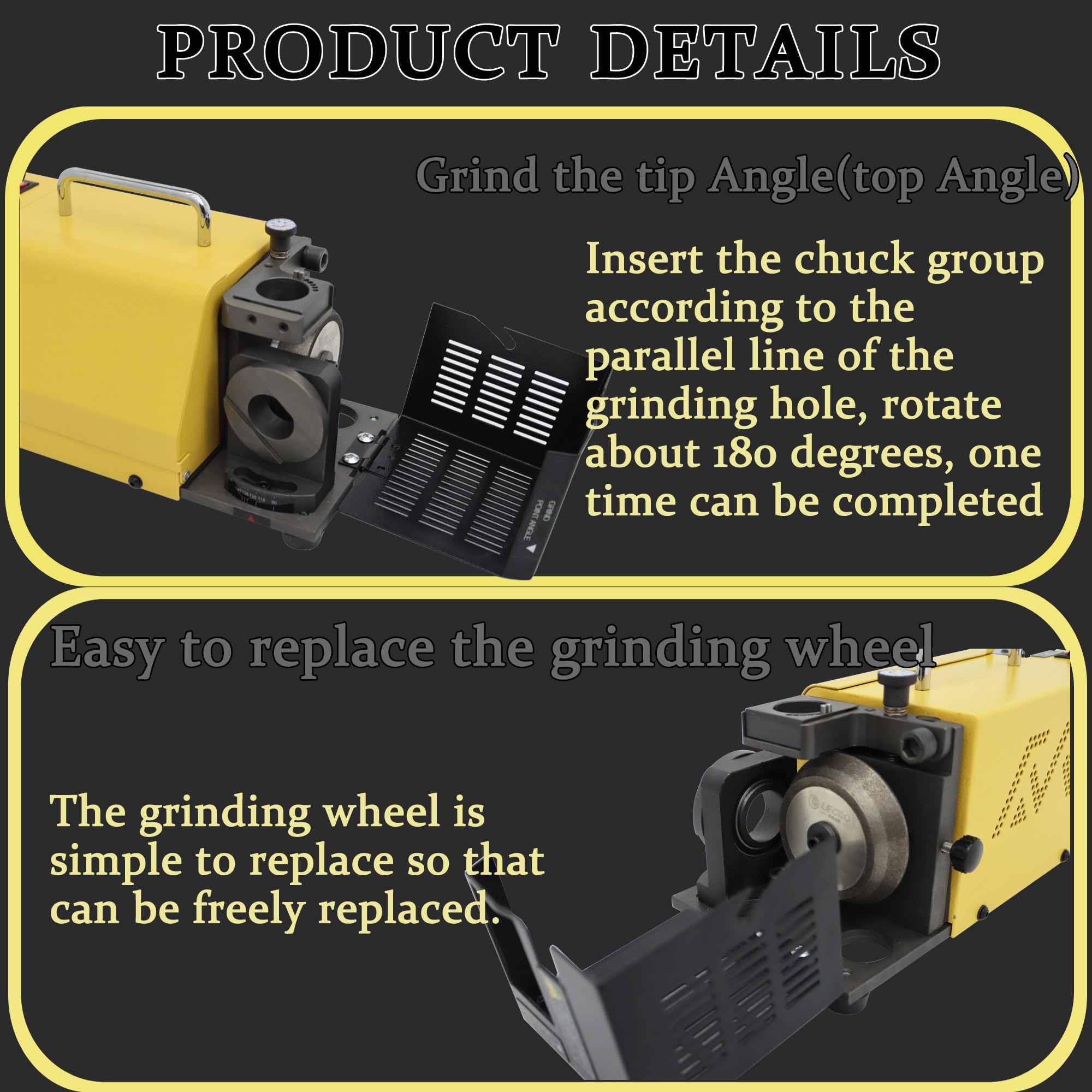 Professional Drill Bit Grinding Machine - Industrial Drill Bit Sharpener & Grinder for ф3-ф20mm Bits (20G) - Perfect for Metalworking, Woodworking & DIY Projects