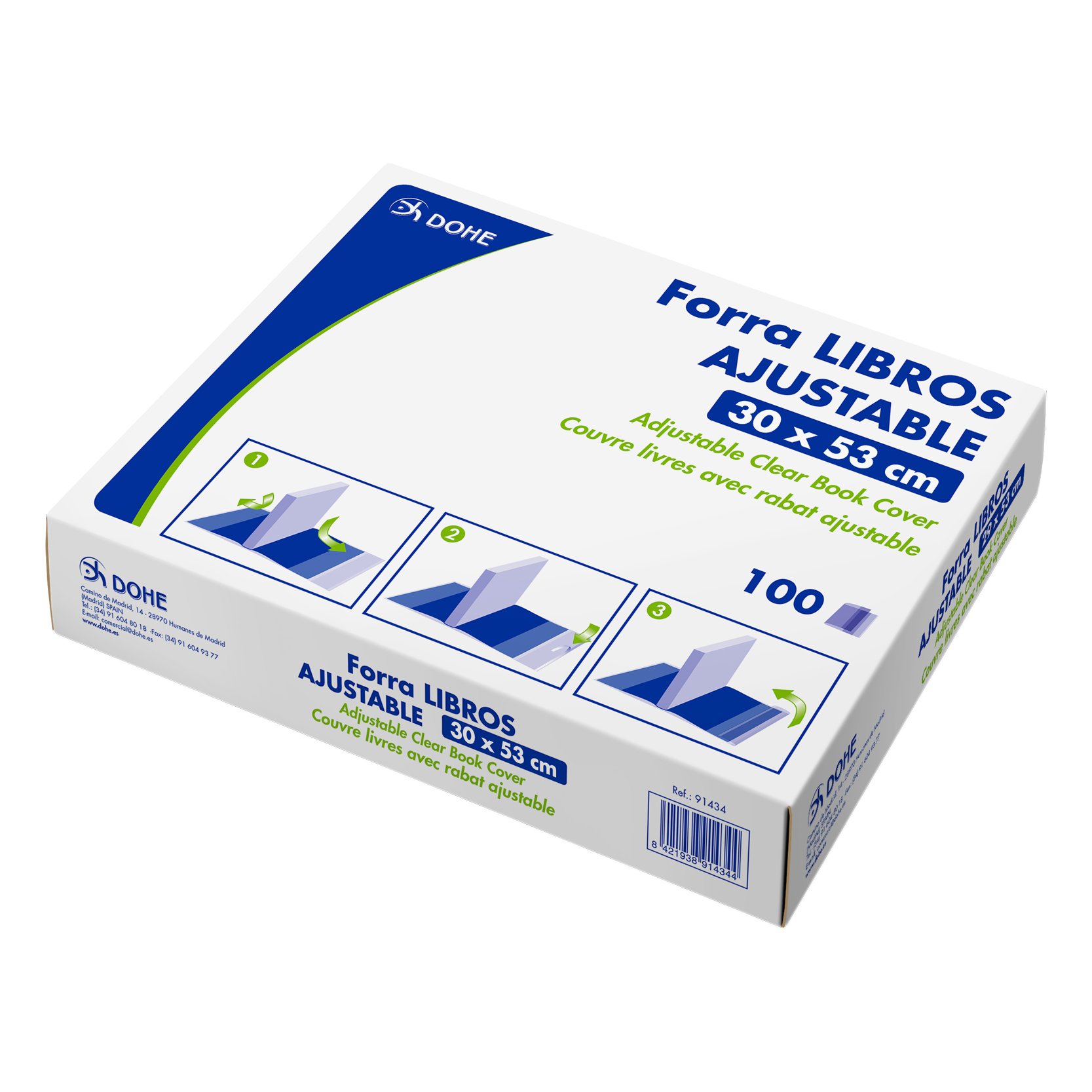 dohe 91435 - 100-Pack Book Covers with Protection | Durable & Clear for Textbooks, Notebooks, Binders | School, Office, Library Use