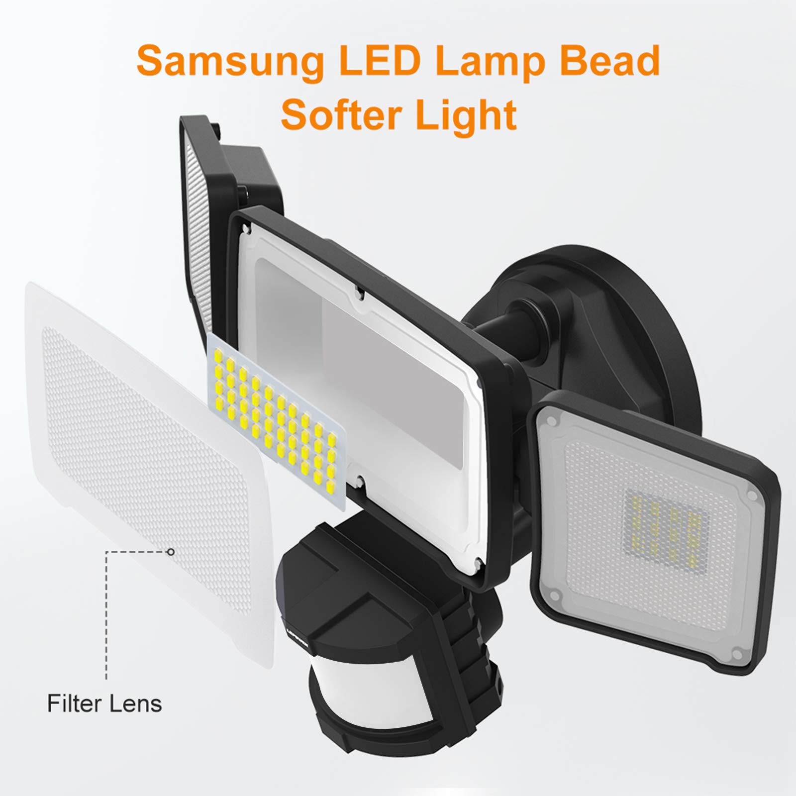 LEPOWER 3000LM Solar LED Flood Light - 1600LM Waterproof Outdoor Security Light with Motion Sensor for Yard, Garden, and Driveway Lighting