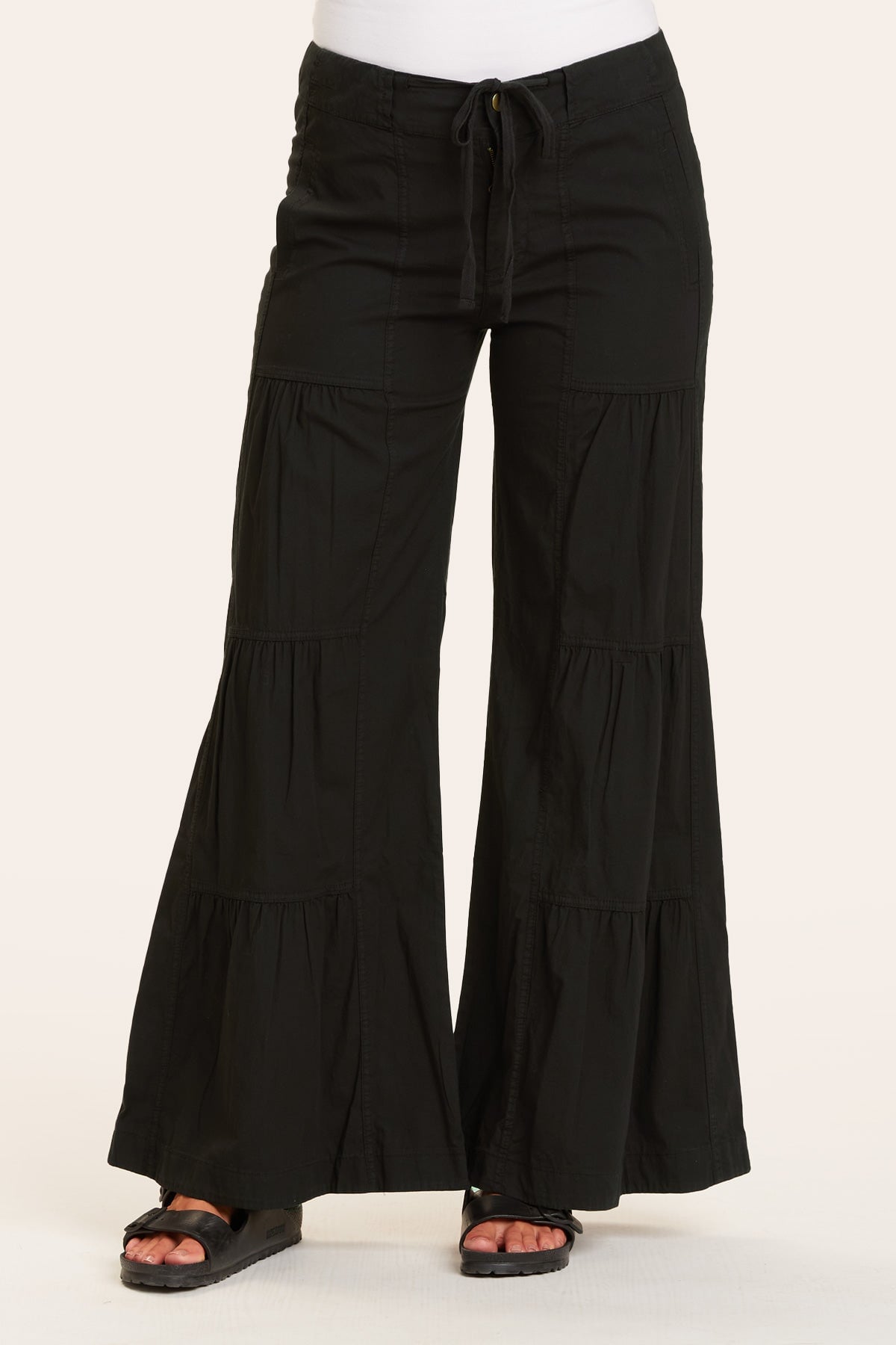 High Waisted Terraced Wide Leg Pants for Women - Comfortable Linen Blend Trousers for Casual, Office & Travel Outfits