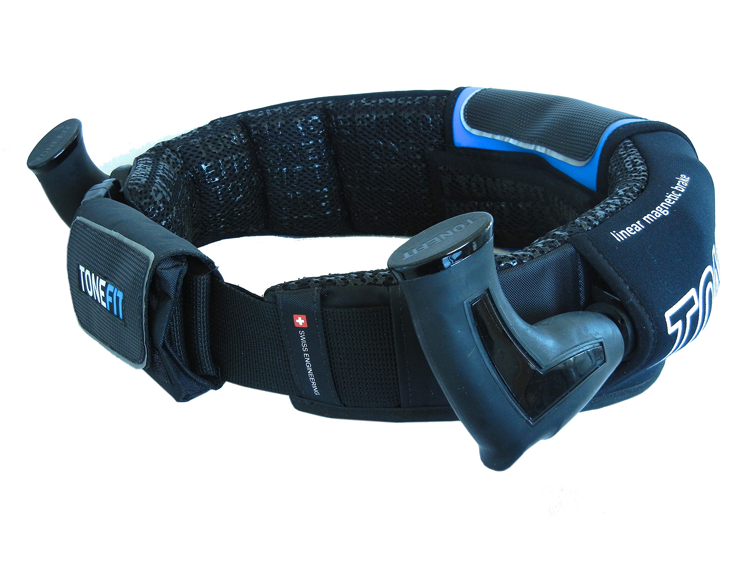 Unisex Fitness Belt for Full Body Workout - Adjustable Waist Trainer for Running, Gym & Home Exercise - Black & Blue Cross Training Belt - Perfect for Cardio, Weight Loss & Toning