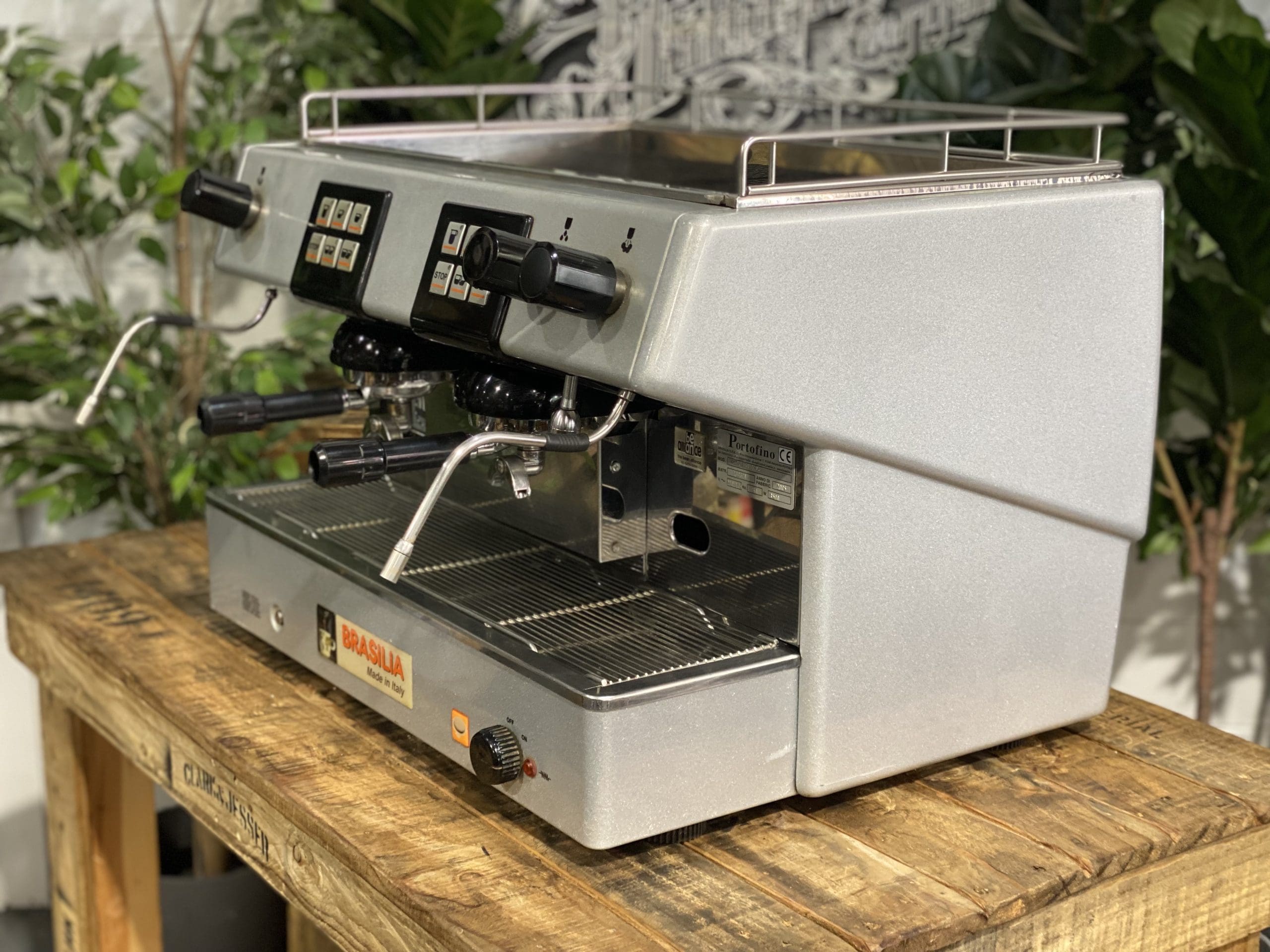 Brasilia REST Digit 2 Group Grey Commercial Espresso Machine for Cafes & Restaurants - Professional Coffee Maker for High Volume Brewing