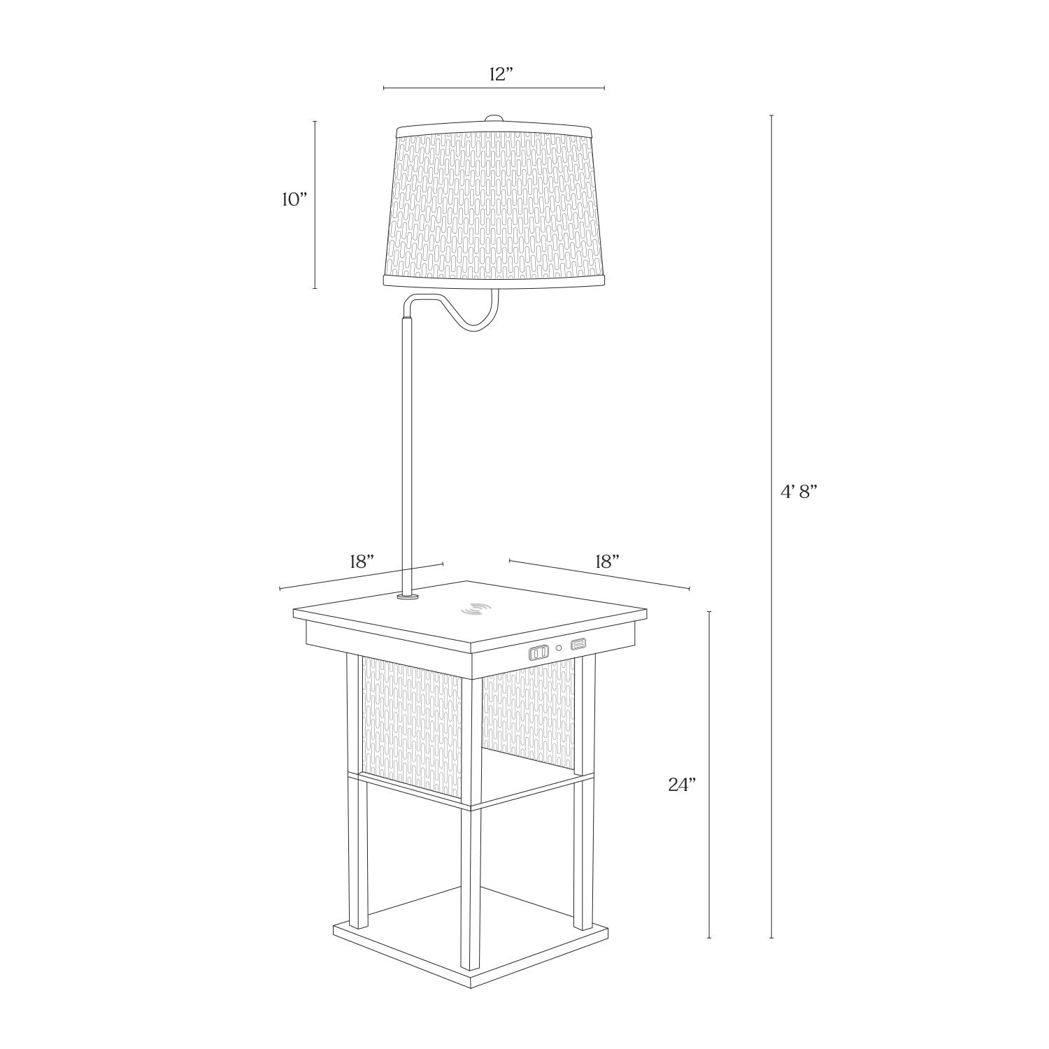 Brightech Madison Wireless Charging Desk Lamp with USB Port & LED Bulb - Bedside Reading Light for Bedroom, Nightstand Lamp for Living Room & Office - Classic Black | Perfect for Late-Night Reading, Home Office Work & Bedside Charging