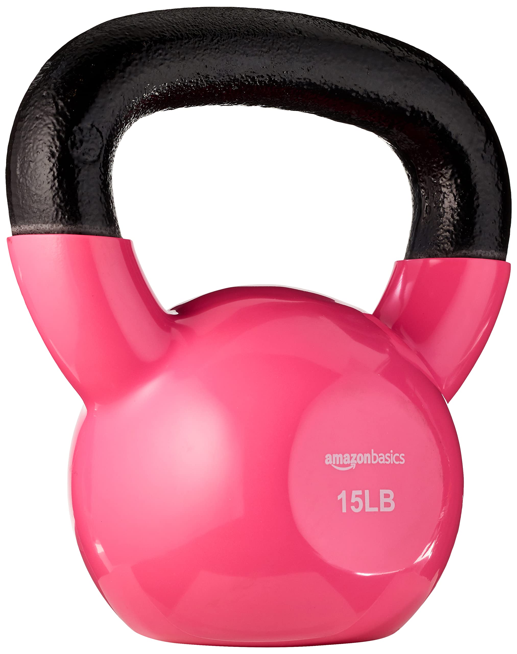 Amazon Basics Vinyl Kettlebell - 5-50 lbs Weight Options for Home Gym, Strength Training & CrossFit Workouts | Durable Neoprene Coating, Non-Slip Grip | Ideal for Full-Body Exercises, HIIT & Functional Fitness