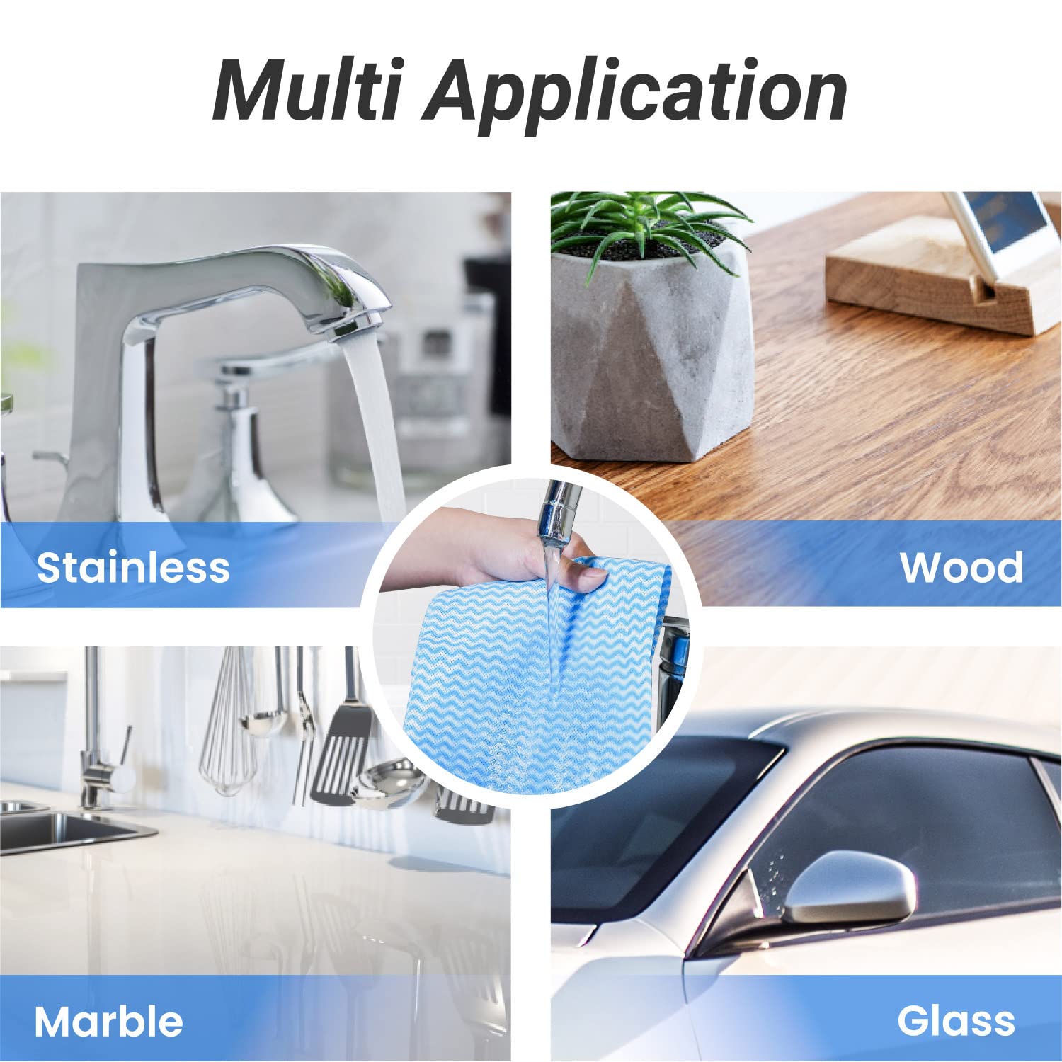 Eco-Friendly Reusable Cleaning Cloths - 25 Pack Quick-Dry Multipurpose Dish Towels for Kitchen, Bathroom & Household Cleaning (14.2