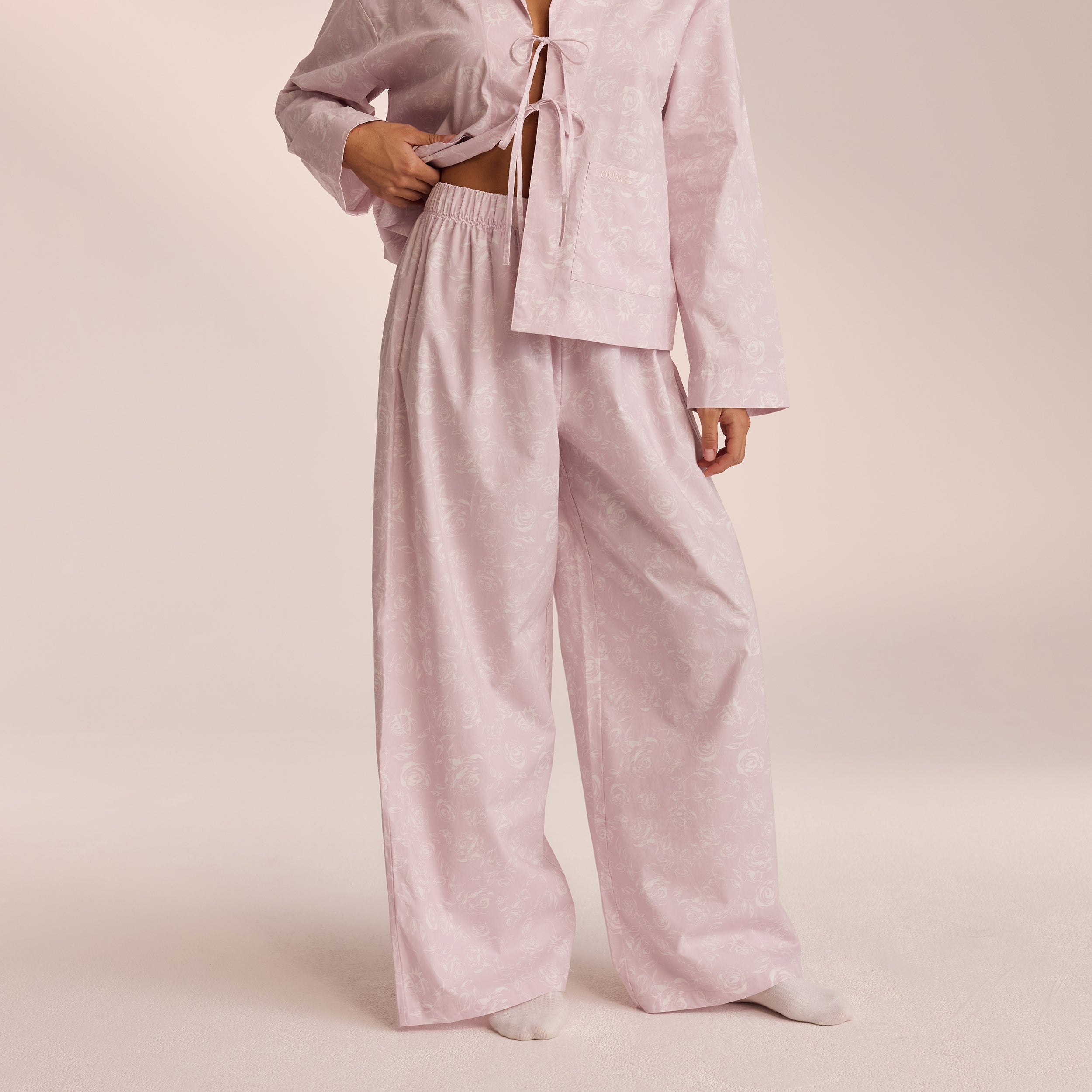 Soft Cotton Pyjama Pants for Women - Comfortable Sleepwear Lounge Pants in Lilac | Perfect for Relaxing at Home, Sleeping & Lounging