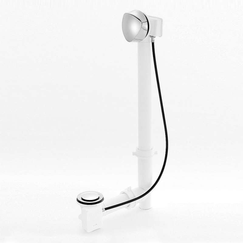 Stainless Steel Cable Operated Tub Drain with Overflow - Adjustable 16 to 22 Inches for Bathtub Drain Replacement - Perfect for Bathroom Renovation & Plumbing Repair