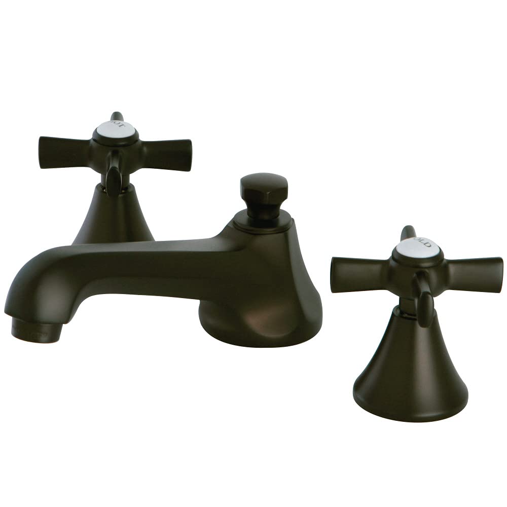 KINGSTON BRASS KS4475ZX Millennium Widespread Bathroom Faucet with Brass Pop-Up Drain, Oil Rubbed Bronze Finish - Perfect for Modern Vanities and Luxury Bathroom Renovations
