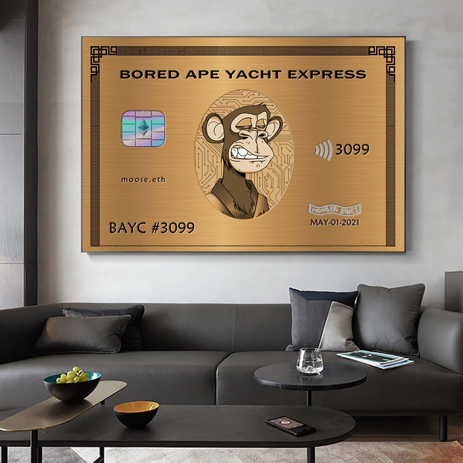 Bored Ape Yacht Club NFT Wall Art - Premium Canvas Prints & Digital Downloads - Perfect for Home Decor, Office & Crypto Enthusiast Gifts