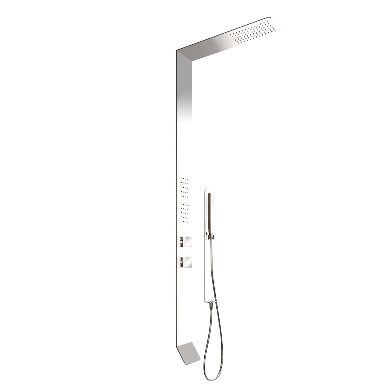 DAX Brushed Stainless Steel Shower Panel with Pressure Balance Valve (DAX 034) - Modern Bathroom Upgrade for Spa-Like Experience at Home