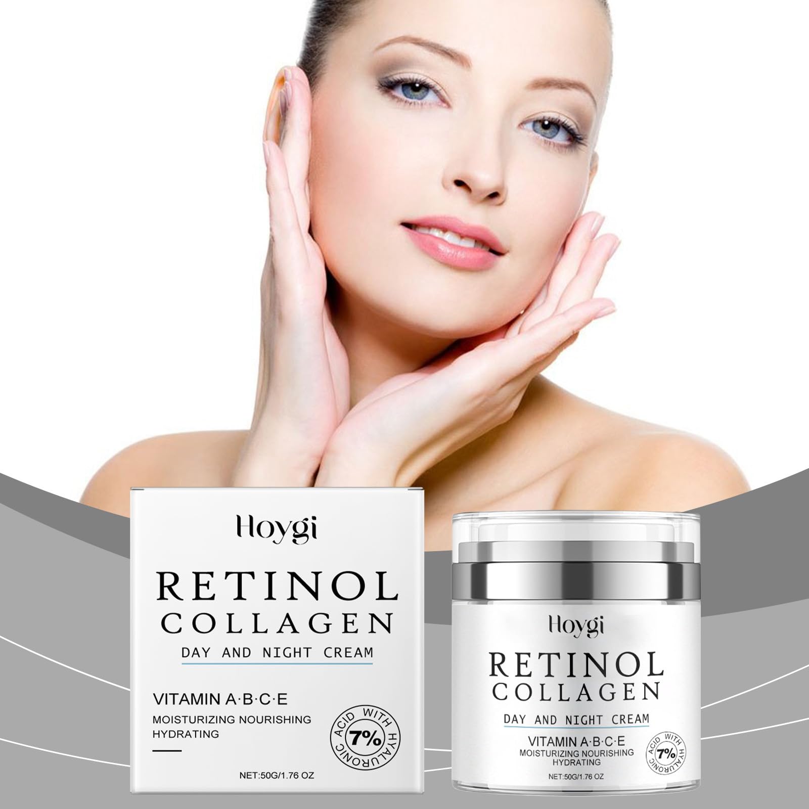 Best Retinol Cream for Face - Anti-Wrinkle & Firming Moisturizer with Hyaluronic Acid & Collagen - Day & Night Cream for Women & Men - Hydrates Skin, Reduces Fine Lines & Dryness - Perfect for Daily Skincare Routine & Anti-Aging Regimen