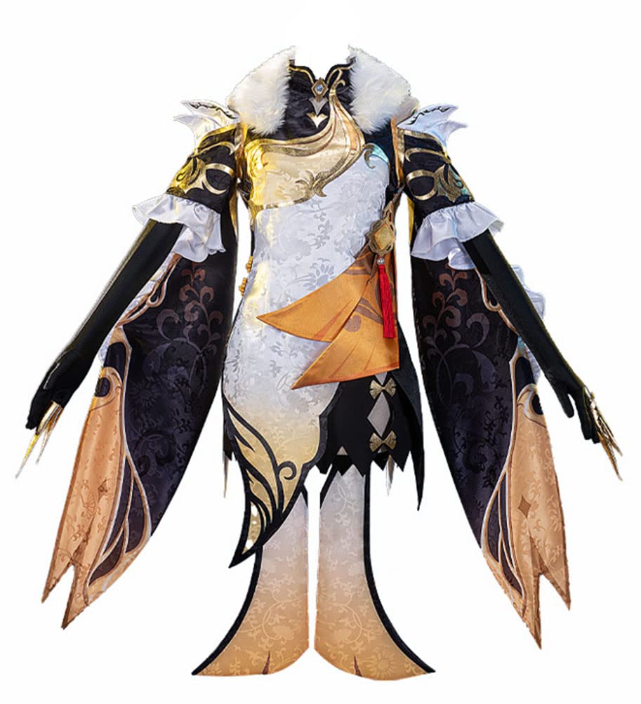 Genshin Impact Ningguang Cosplay Costume - Women's Short Sleeve Anime Dress for Halloween, Conventions & Roleplay (Perfect for Cosplay Events, Halloween Parties & Anime Conventions)