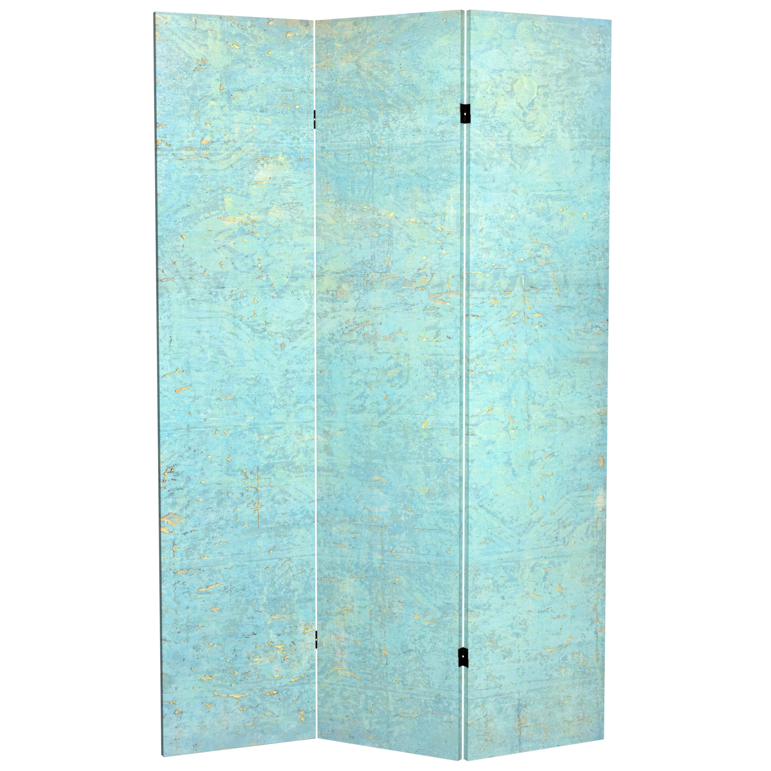 6 ft. Tall Double Sided Blue Canvas Room Divider with Red Lantern & Sky Voice Design - Perfect for Home Decor, Office Partition & Asian-Themed Events
