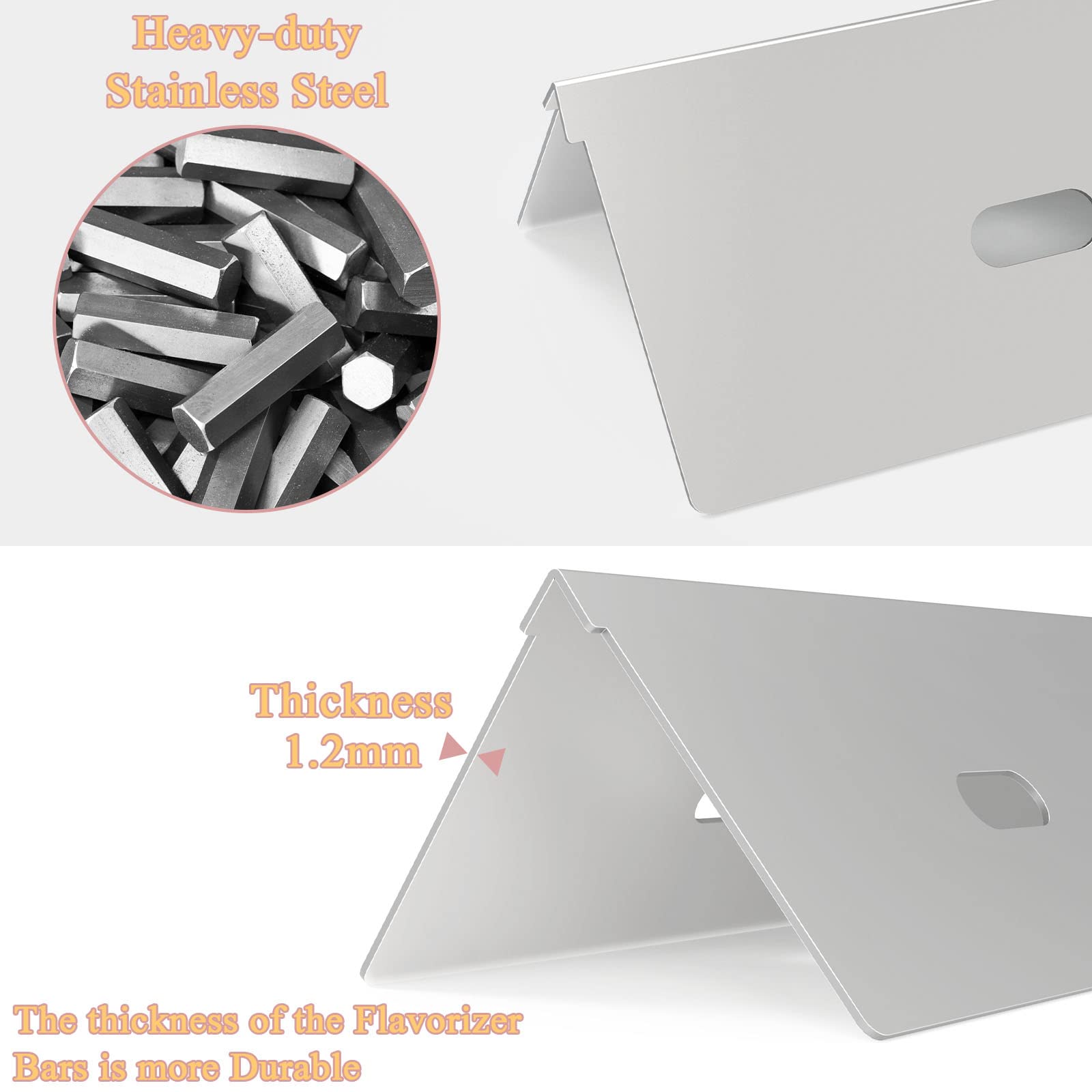 Stainless Steel Heat Plates Flavorizer Bar - 4 Pack Replacement for Napoleon Rogue, Prestige 500 & PRO 500 RSIB Gas Grills | Durable Flame Tamer & Sear Plate #N305-0082 | Perfect for Backyard BBQs, Grilling Parties & Outdoor Cooking